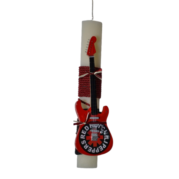 Χειροποίητη Αρωματική Λαμπάδα Με Διακοσμητική Κιθάρα Red Hot Chilipeppers (2026180)