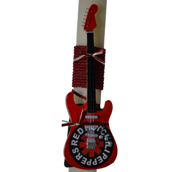 Χειροποίητη Αρωματική Λαμπάδα Με Διακοσμητική Κιθάρα Red Hot Chilipeppers (2026180)