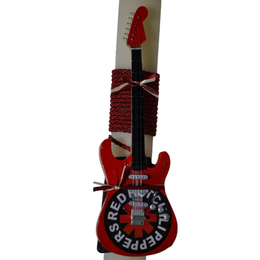 Χειροποίητη Αρωματική Λαμπάδα Με Διακοσμητική Κιθάρα Red Hot Chilipeppers (2026180)