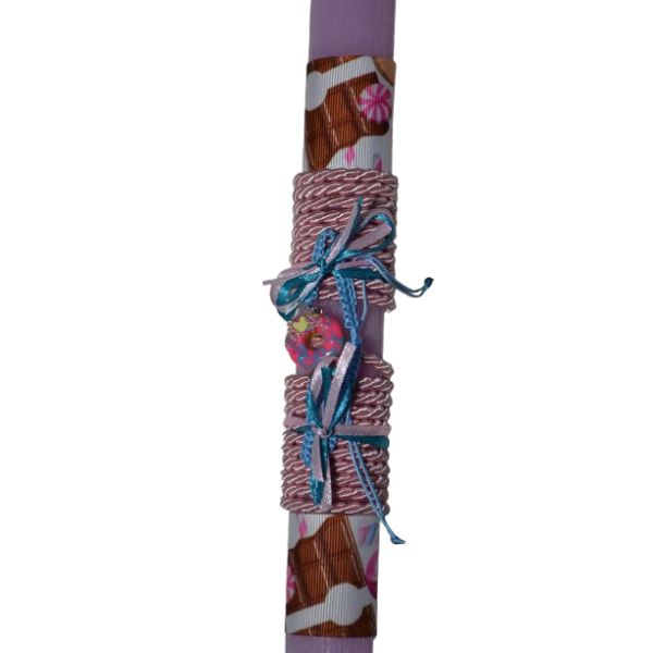 Χειροποίητη Αρωματική Λαμπάδα βραχιόλι με Donut Ροζ Στοιχείο (2026195)