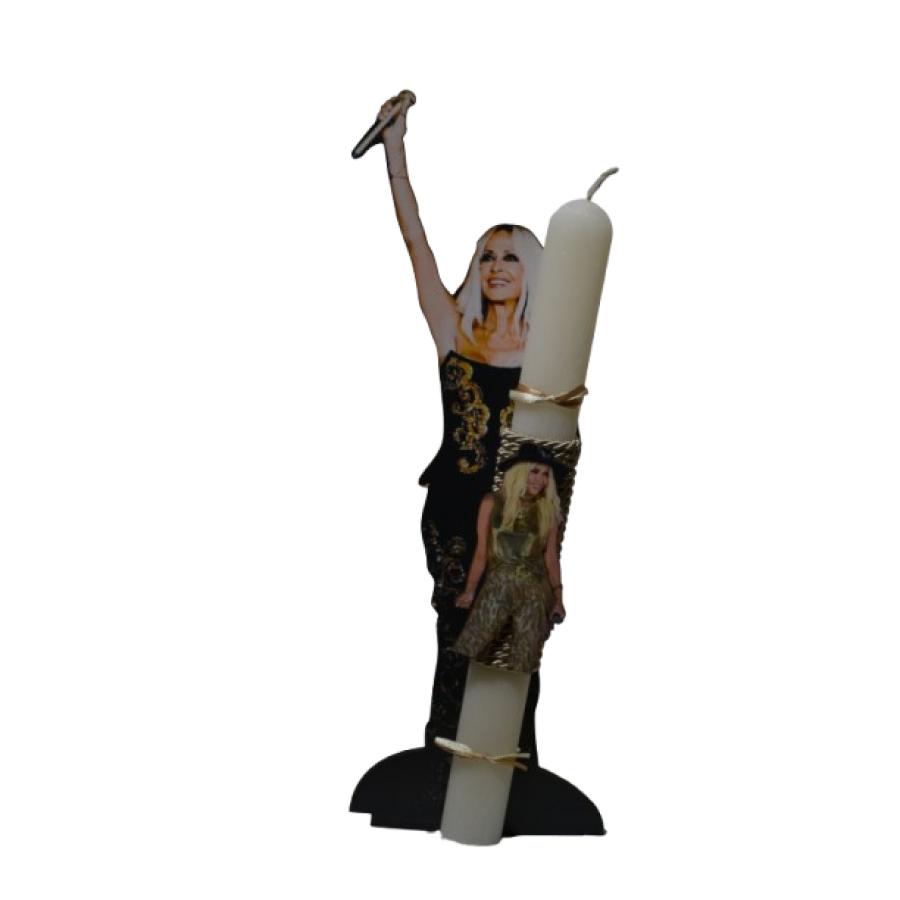 Χειροποίητη Αρωματική Λαμπάδα Με την Διάσημη Τραγουδίστρια σε Διακοσμητική Βάση (2026202)