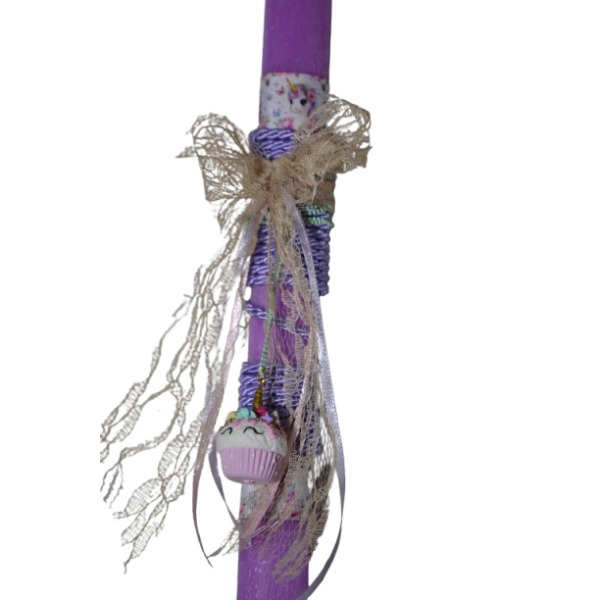 Χειροποίητη Αρωματική Λαμπάδα Κολιέ με στοιχείο Ταρτάκι μωβ (2026211)