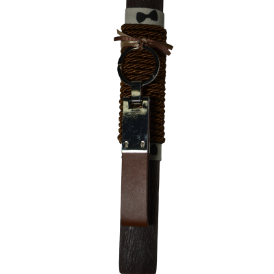 Χειροποίητη Αρωματική Λαμπάδα Με Δερμάτινο καφέ Μπρελόκ (2026213)