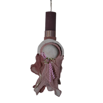 Χειροποίητη Αρωματική Λαμπάδα Με Διακοσμητικό Καπέλο Ροζ (2026216)