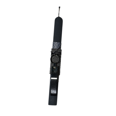 Χειροποίητη Αρωματική Λαμπάδα Με Δερμάτινο Μαύρο Μπρελόκ (2026214)