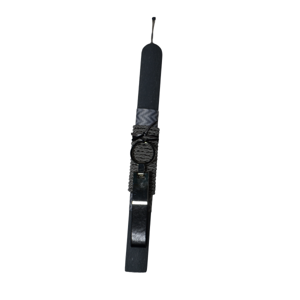 Χειροποίητη Αρωματική Λαμπάδα Με Δερμάτινο Μαύρο Μπρελόκ (2026214)