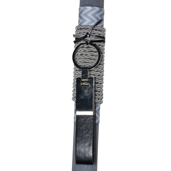 Χειροποίητη Αρωματική Λαμπάδα Με Δερμάτινο Μαύρο Μπρελόκ (2026214)