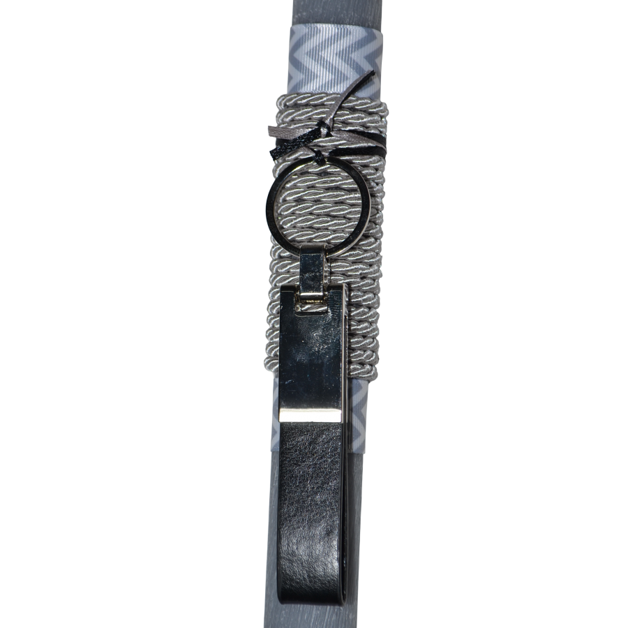 Χειροποίητη Αρωματική Λαμπάδα Με Δερμάτινο Μαύρο Μπρελόκ (2026214)