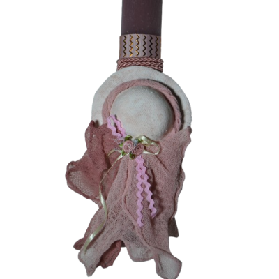 Χειροποίητη Αρωματική Λαμπάδα Με Διακοσμητικό Καπέλο Ροζ (2026216)