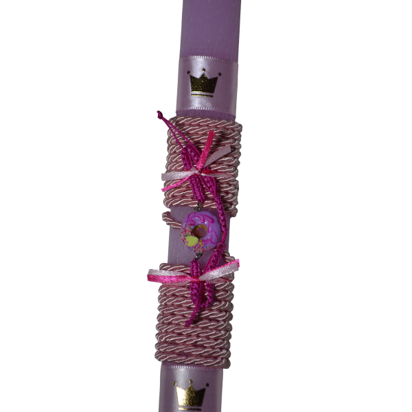 Χειροποίητη Αρωματική Λαμπάδα βραχιόλι με Donut Ροζ Στοιχείο (2026215)