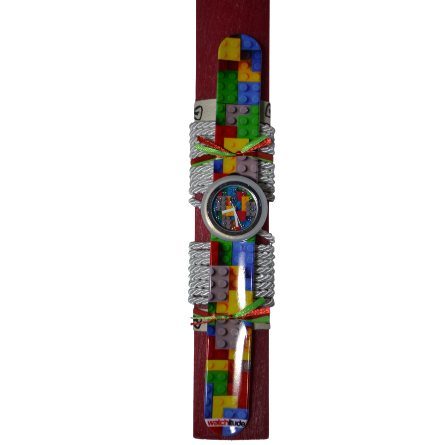 Χειροποίητη Αρωματική Λαμπάδα Με Παιδικό Ρολόι Κόκκινο (2026220)