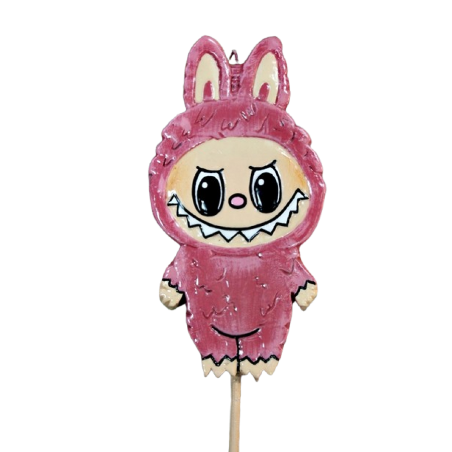 Πασχαλινή λαμπάδα Πλακέτα Γλυκό Τερατάκι Ροζ 20,5 x 10,2cm (001602)