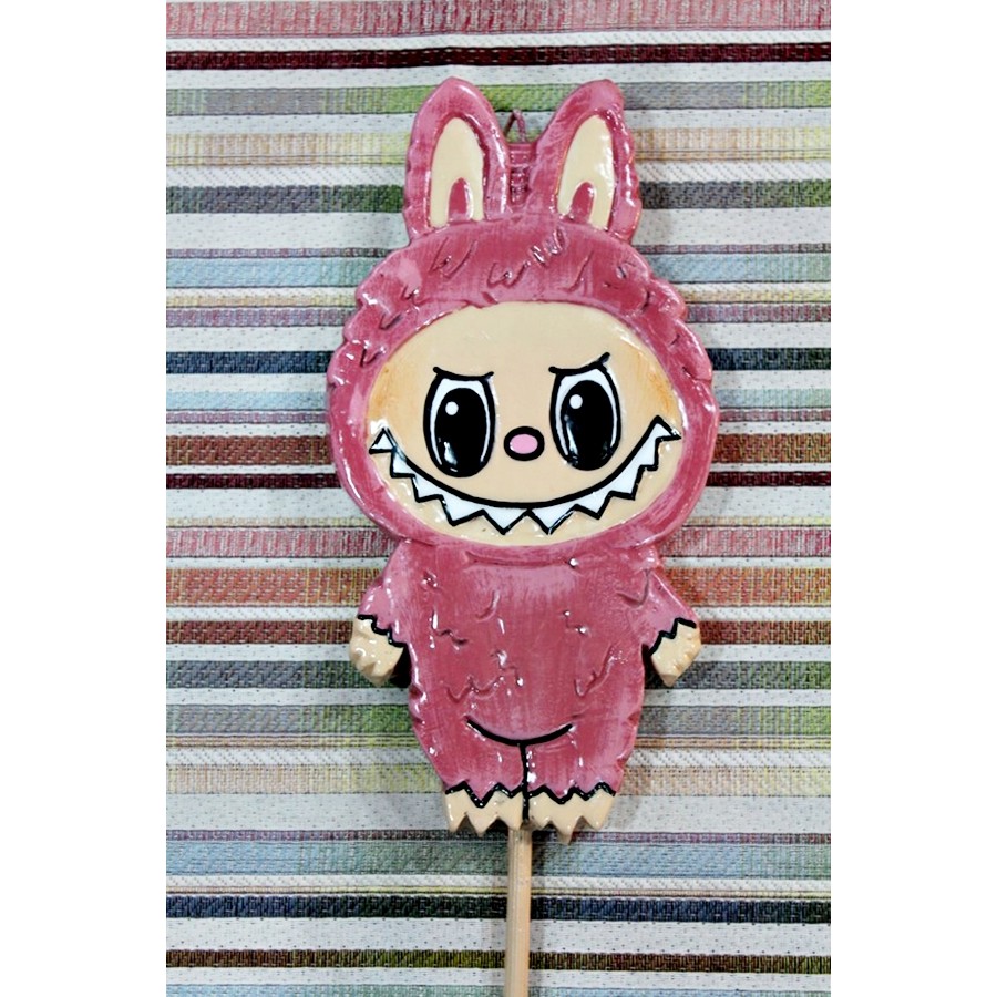 Πασχαλινή λαμπάδα Πλακέτα Γλυκό Τερατάκι Ροζ 20,5 x 10,2cm (001602)