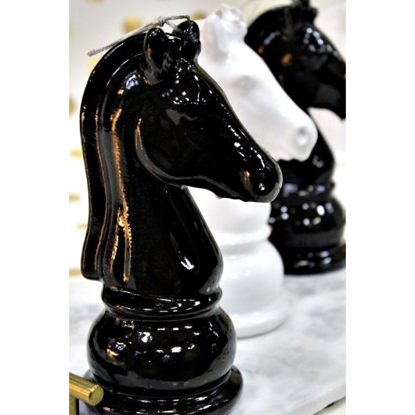 Κέρινη Λαμπάδα Ίππος Σκάκι Black (003702-1)