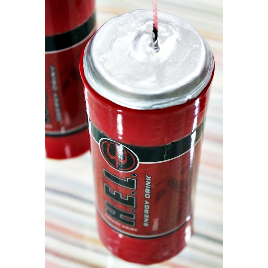 Χειροποίητη Πασχαλινή Λαμπάδα Ενεργειακό Ποτό Κόκκινο 16 x 6,5cm (004125)