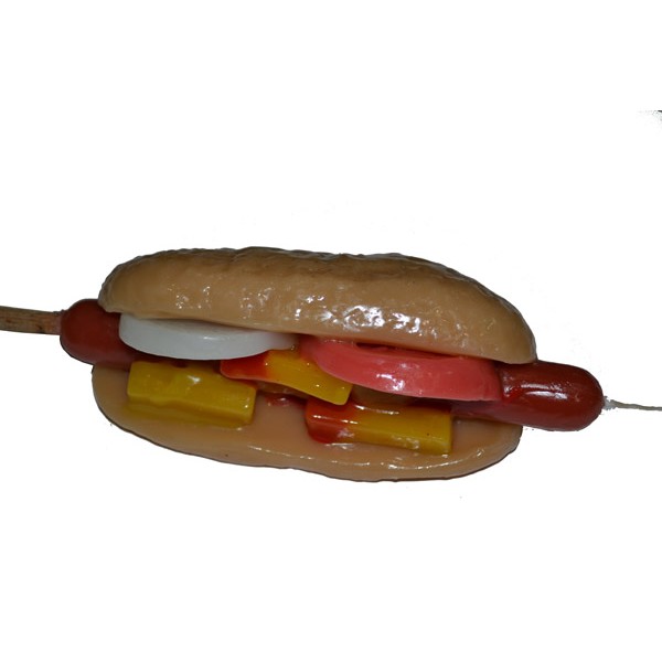 χειροποίητη λαμπαδα hot dog (Κ1001)